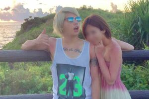 ガーシーが YouTubeにアップしたマイファスHiroと交際相手だったA子さん(プライバシー保護のため一部を編集部で加工)