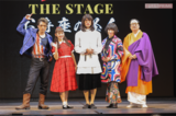 『家政夫のミタゾノTHE STAGE～お寺座の怪人～』キャスト（左から）原嘉孝、矢作穂香、松岡昌宏、余貴美子、六角精児（撮影／高梨俊浩）
