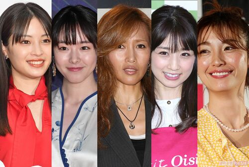 (写真左から)広瀬すず、唐田えりか、工藤静香、小倉優子、木下優樹菜