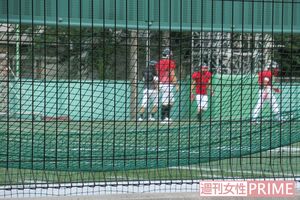 6月29日から選手全体の合同基礎練習を再開したが、今秋の公式戦の出場資格は得られなかった＝7月30日撮影