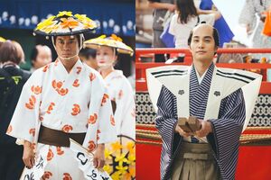 ドラマで描かれた吉原で行われた『俄』のシーン。『俄』とは人と我に隔てがないという意味(番組公式インスタより)