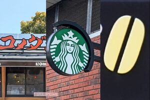写真左からコメダ珈琲店、スターバックスコーヒー、ドトールコーヒー　撮影／編集部