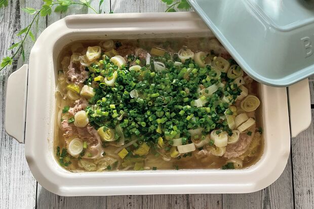 豚肉と白菜のねぎまみれ鍋