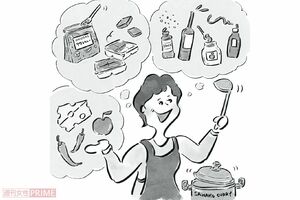 「カレーには思いつきで何でも入れちゃうから、あとで再現は絶対無理!」(イラスト/Asupan)