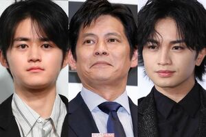 左から鈴鹿央士、織田裕二、中島健人
