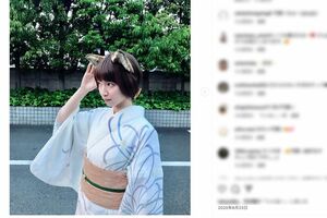 『日清のどん兵衛』CMで“どんぎつね”に扮した吉岡里帆（公式インスタグラムより）