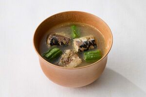 腎臓若返りみそ汁「いわしとししとうの山椒みそ汁」