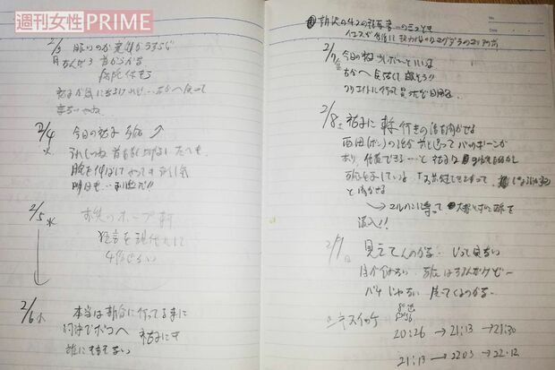 7年間、毎日のように源さんは看病日記を書き続けてきた