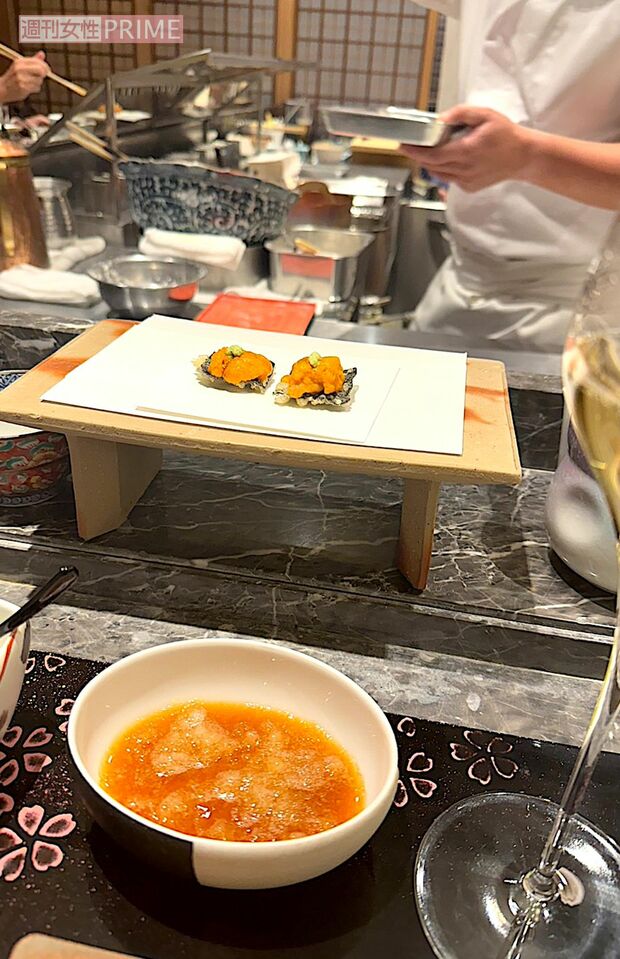 銀座の天ぷら屋さんでほろ酔い気分～　撮影／加藤綾菜