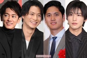 （左から）佐藤健、平野紫耀、大谷翔平、目黒蓮