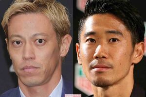 左から本田圭佑、香川真司
