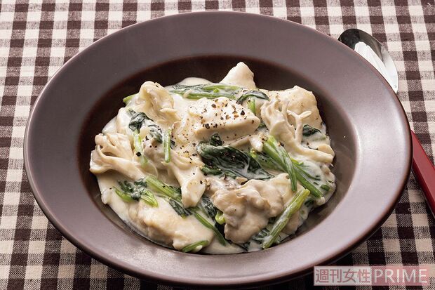 鶏肉とまいたけのクリーム煮（撮影／廣瀬靖士）