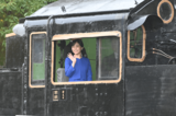 若桜鉄道のSL機関車の助手席に乗車。汽笛を鳴らして笑顔を（2026年9月26日）