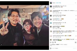 伊藤沙莉のインスタグラムには、実の兄・オズワルド伊藤俊介(左)と劇中の兄・上川周作(右)との写真も