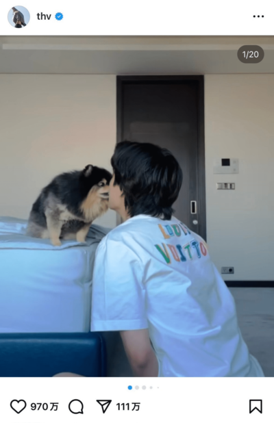 BTS・V、兵役中に愛犬ヨンタンの“旅立ち”を報告で「ちゃんと会えたかな