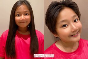 ヘアドネーションをするため伸ばしていた髪をばっさりカットした山田まりやの息子・崇徳くん